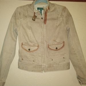 Ralph Lauren Tan Denim Jacket size 12 (L)